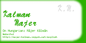 kalman majer business card